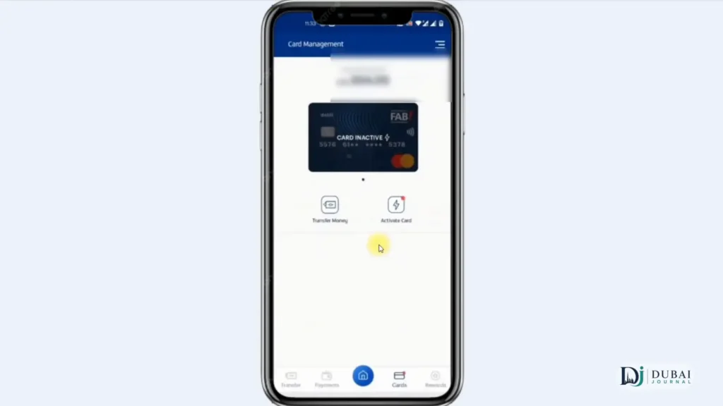Activate FAB card in Card Management