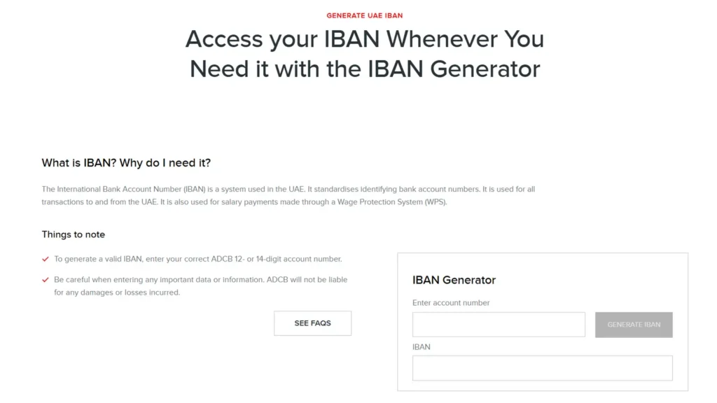 ADCB IBAN Generator