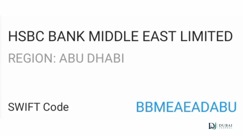 HSBC UAE Abu Dhabi SWIFT Code BBMEAEADABU