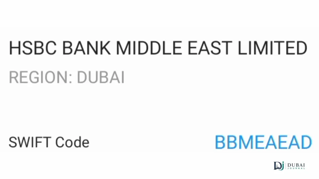 HSBC UAE Dubai SWIFT Code BBMEAEAD