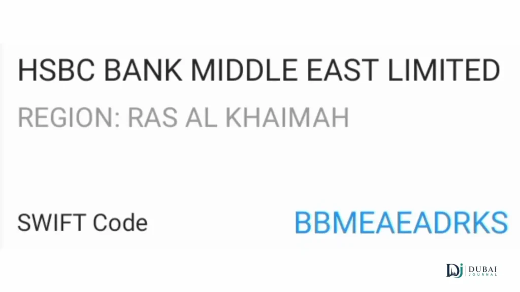 HSBC UAE Ras Al Khaimah SWIFT Code BBMEAEADRKS