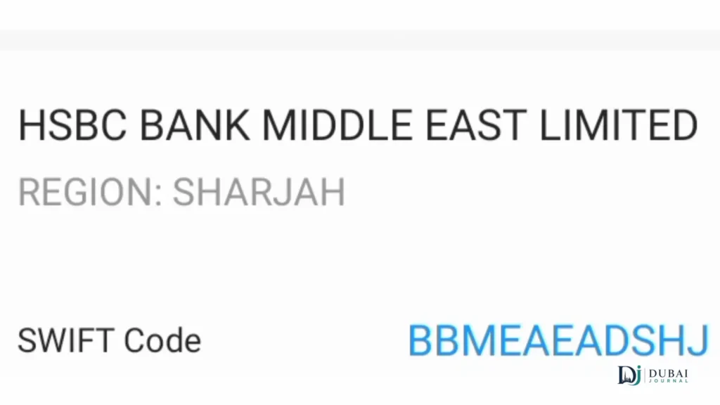 HSBC UAE Sharjah SWIFT Code BBMEAEADSHJ