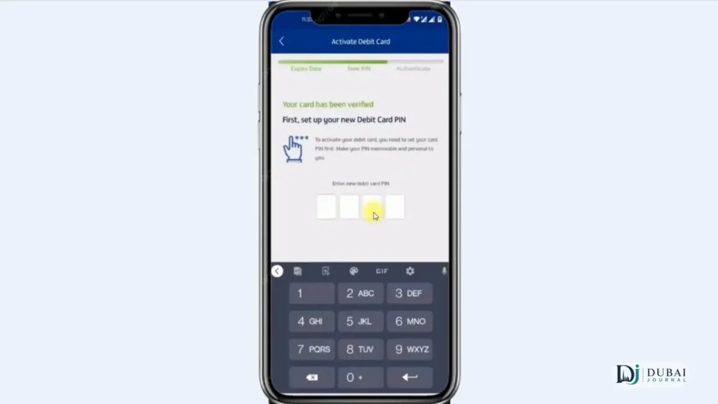 Set a new FAB debit card PIN