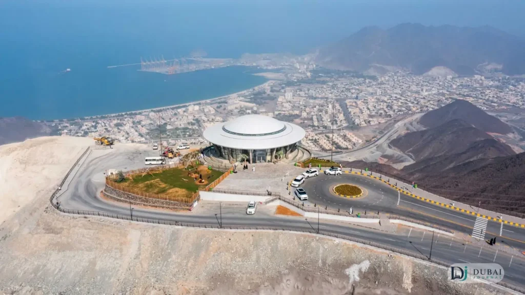 Aerial view of Al Suhub Rest House parking roundabout