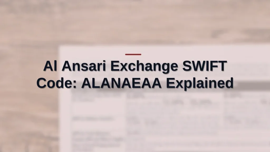 Al Ansari Exchange SWIFT code