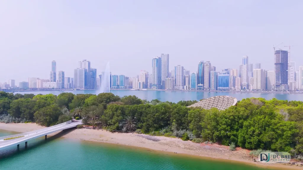 Al Noor Island and the Sharjah skyline across Khalid Lagoon