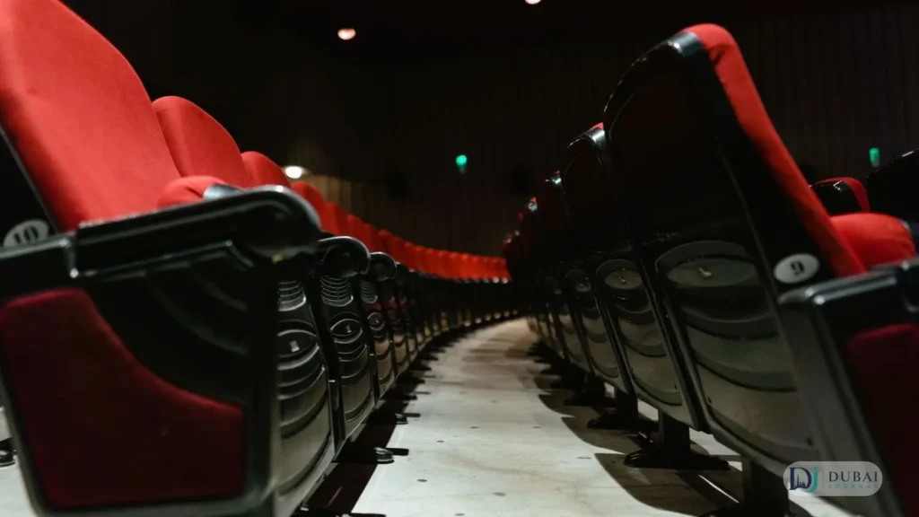 Cinema seats in a dark auditorium