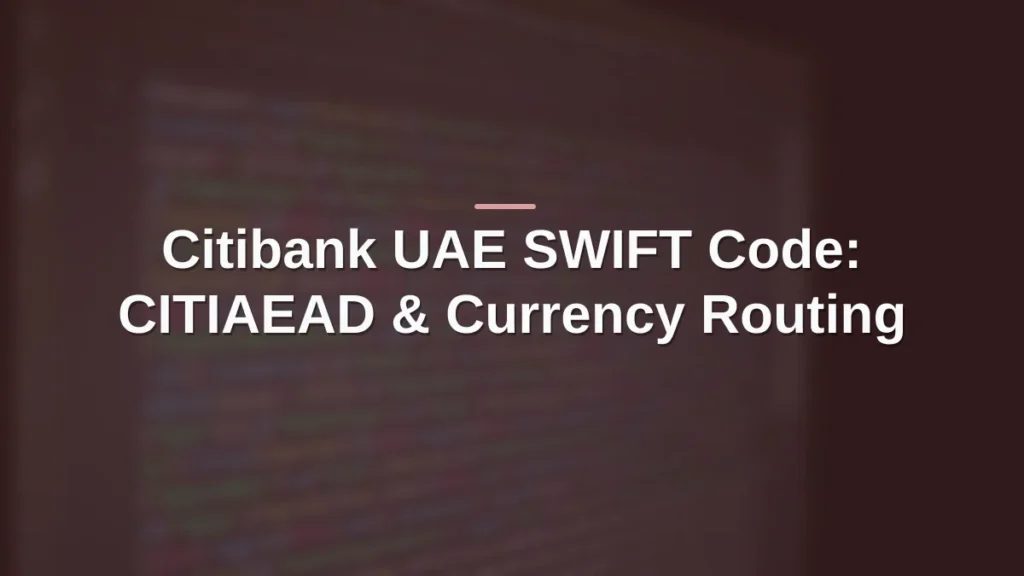 Citibank UAE SWIFT code
