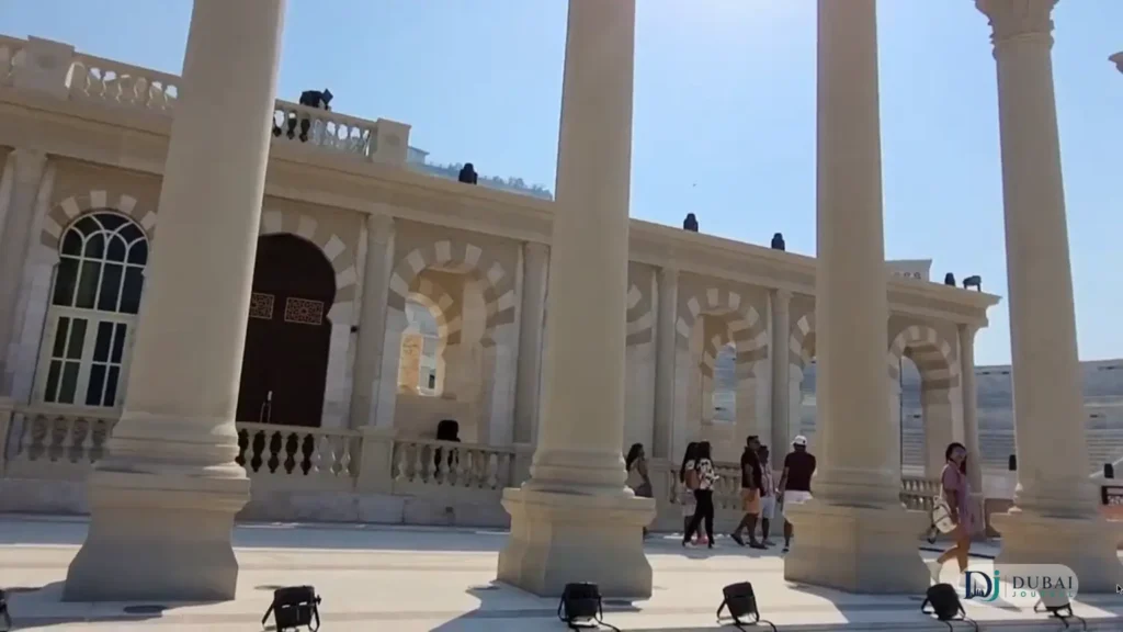 Colonnade architecture of Khorfakkan Amphitheatre by day
