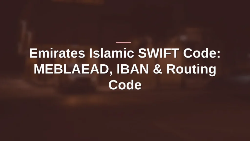 Emirates Islamic SWIFT code