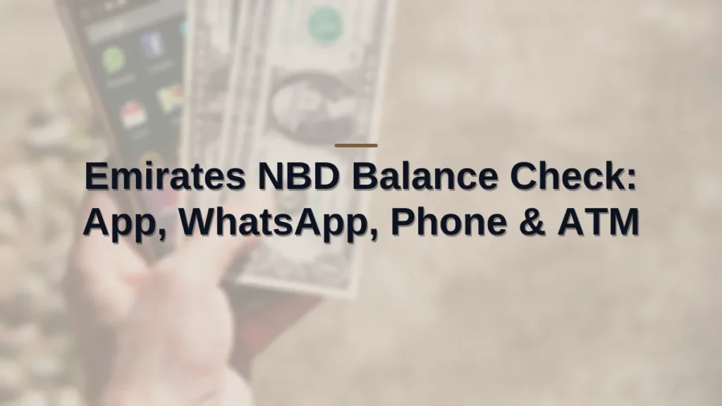 Emirates NBD balance check