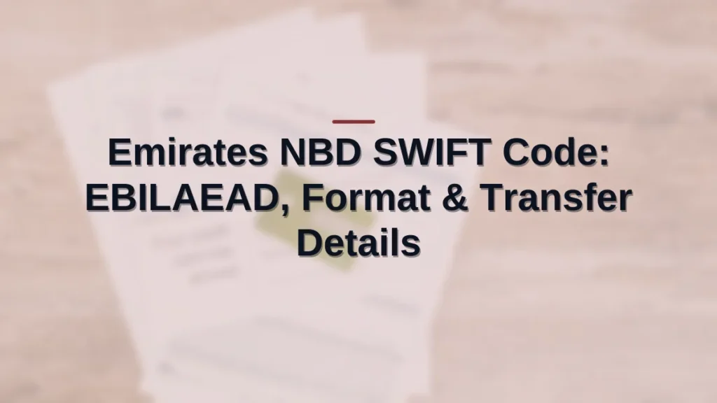 Emirates NBD SWIFT code