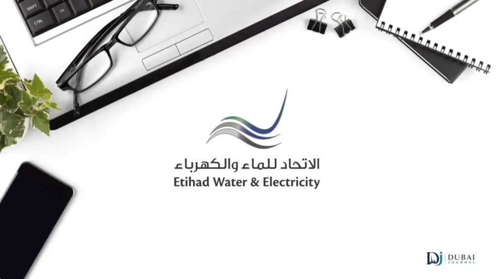 Etihad Water and Electricity logo on desk
