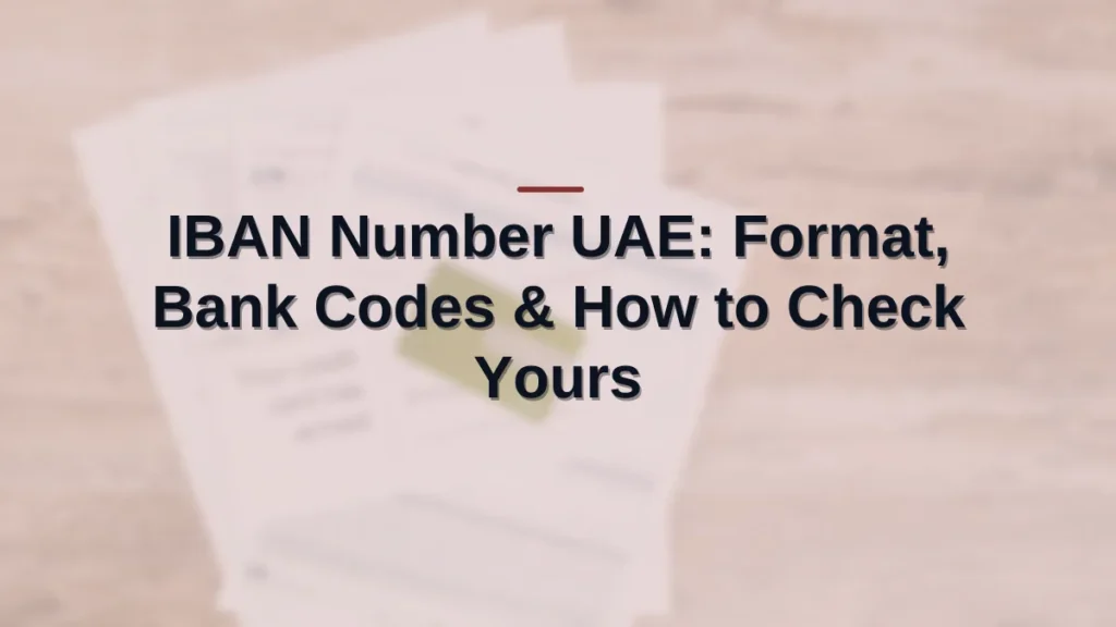 IBAN number UAE
