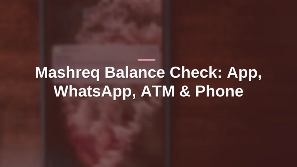 Mashreq balance check