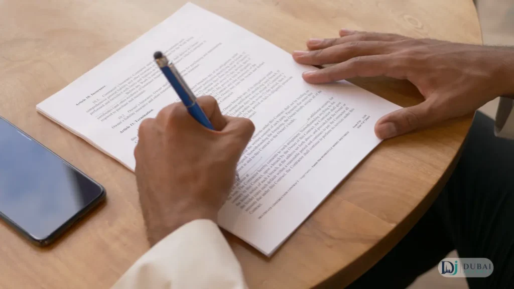 Signing employment contract documents