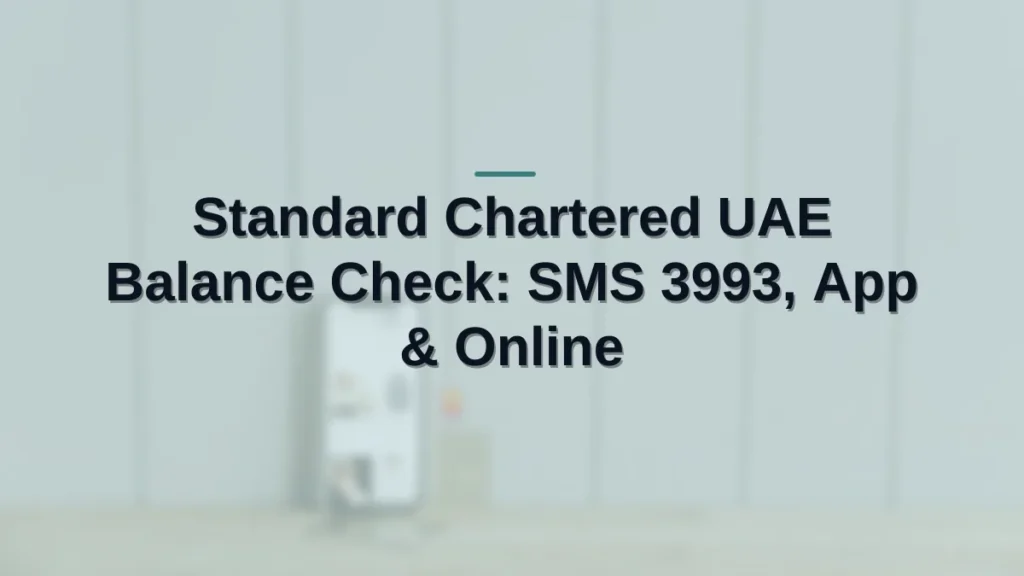 Standard Chartered UAE balance check