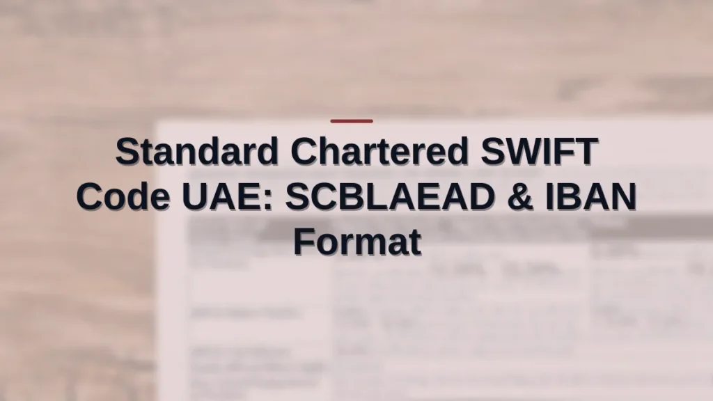 Standard Chartered SWIFT code UAE