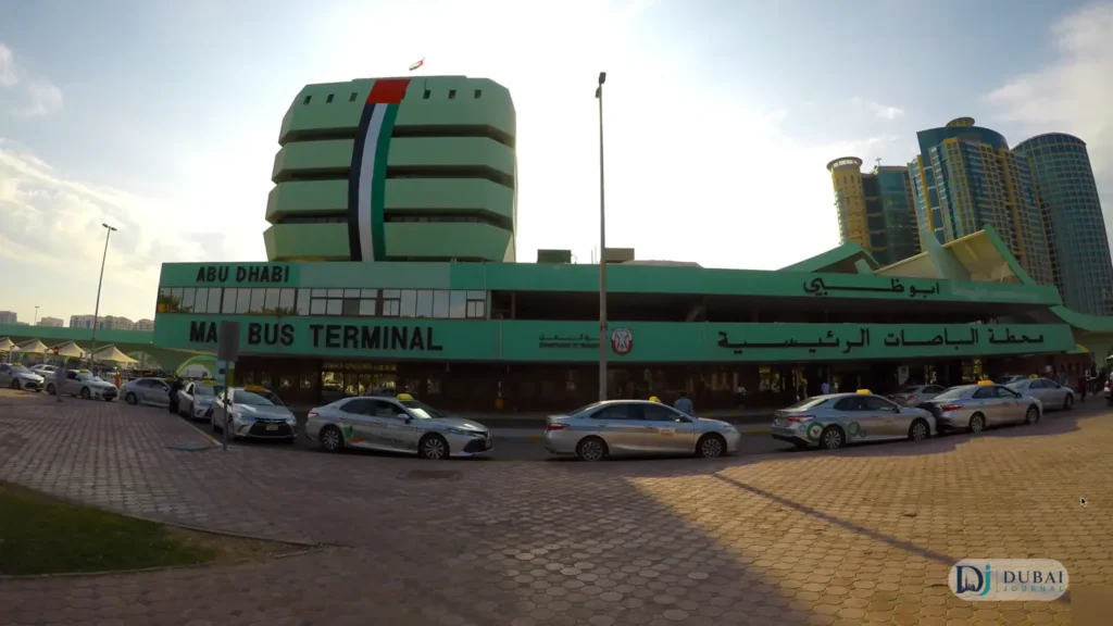 Taxi rank outside Abu Dhabi Main Bus Terminal