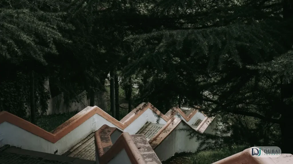 Terraced stone stairways